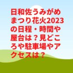日和佐うみがめまつり花火2023の日程・時間や屋台は？見どころや駐車場やアクセスは？　