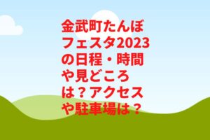 金武町たんぼフェスタ2023の日程・時間や見どころは?出店やアクセスや駐車場は?