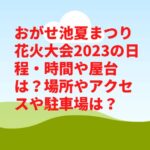 おがせ池夏まつり花火大会2023の日程・時間や屋台は？場所やアクセスや駐車場は？