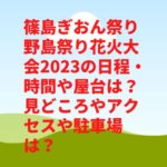 篠島ぎおん祭り野島祭り花火大会2023の日程・時間や屋台は？見どころやアクセスや駐車場は？