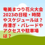 奄美まつり花火大会2023の日程・時間や中止は？舟漕ぎ・パレードやアクセスや駐車場は？　