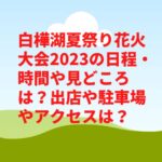 白樺湖夏祭り花火大会2023の日程・時間や見どころは？出店や駐車場やアクセスは？　