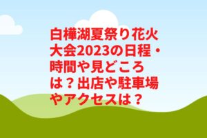 白樺湖夏祭り花火大会2023の日程・時間や見どころは？出店や駐車場やアクセスは？　