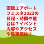 函館エアポートフェスタ2023の日程・時間や屋台は？イベント内容やアクセスや駐車場は？　