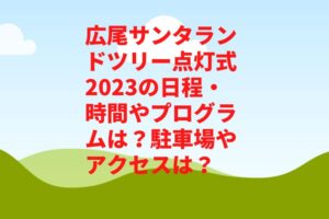 広尾サンタランドツリー点灯式2023の日程・時間やプログラムは？花火や駐車場やアクセスは？　