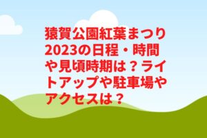 猿賀公園紅葉まつり2023の日程・時間や見頃時期は？ライトアップや駐車場やアクセスは？　