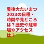 豊後大たいまつ2023の日程・時間や見どころは？歴史や駐車場やアクセスは？ 　