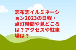 志布志イルミネーション2023の日程・点灯時間や見どころは?アクセスや駐車場は?