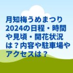 月知梅うめまつり2024の日程・時間や見頃・開花状況は？内容や駐車場やアクセスは？　