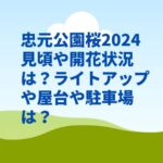 忠元公園桜2024開花状況や見頃は？ライトアップや屋台や駐車場は？