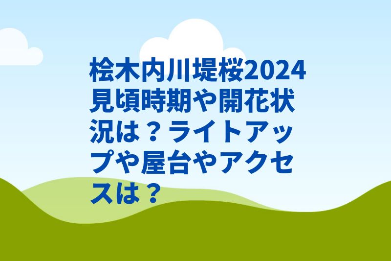 桧木内川堤桜2024見頃時期や開花状況は？ライトアップや屋台やアクセスは？