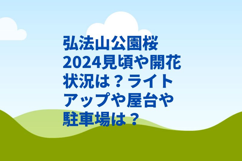 弘法山公園桜2024見頃や開花状況は？ライトアップや屋台や駐車場は？
