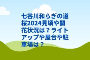 七谷川和らぎの道桜2024見頃や開花状況は？ライトアップや屋台や駐車場は？