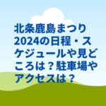 北条鹿島まつり2024の日程・スケジュールや見どころは？駐車場やアクセスは？