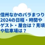 信州なかのバラまつり2024の日程・時間やゲスト・屋台は？見頃や駐車場は？
