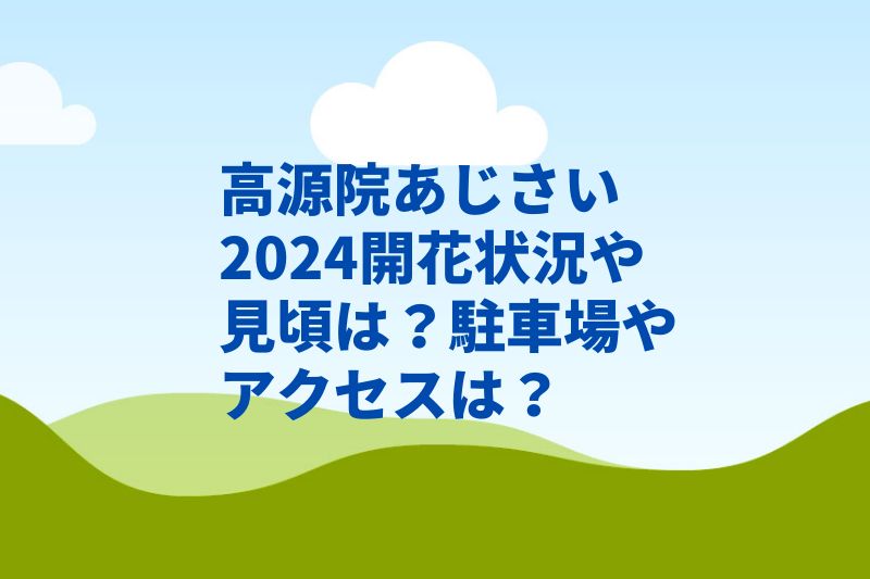 高源院あじさい2024開花状況や見頃は？駐車場やアクセスは？