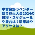 中富良野ラベンダー祭り花火大会2024の日程・スケジュールや屋台は？駐車場やアクセスは？