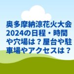 奥多摩納涼花火大会2024の日程・時間や穴場は？屋台や駐車場やアクセスは？