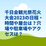 千日会観光祭花火大会2023の日程・時間や屋台は？穴場や駐車場やアクセスは？