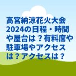高宮納涼花火大会2024の日程・時間や屋台は？有料席や駐車場やアクセスは？