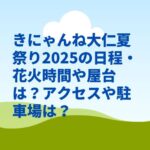 きにゃんね大仁夏祭り2025の日程・花火時間や屋台は？アクセスや駐車場は？