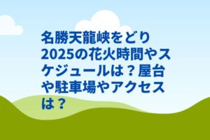 名勝天龍峡をどり2025の花火時間やスケジュールは？屋台や駐車場やアクセスは？