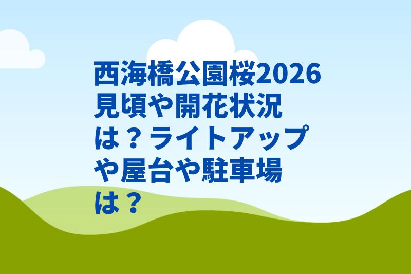 西海橋公園桜2026見頃や開花状況は？ライトアップや屋台や駐車場は？